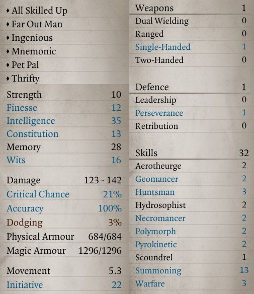 Druid stats