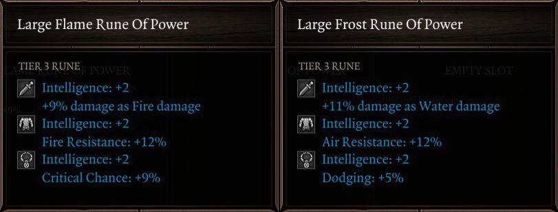 fire and frost rune of power