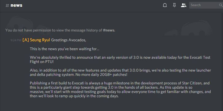 star-citizen-evocati-test-flight-discord-message-alpha-3-0-build