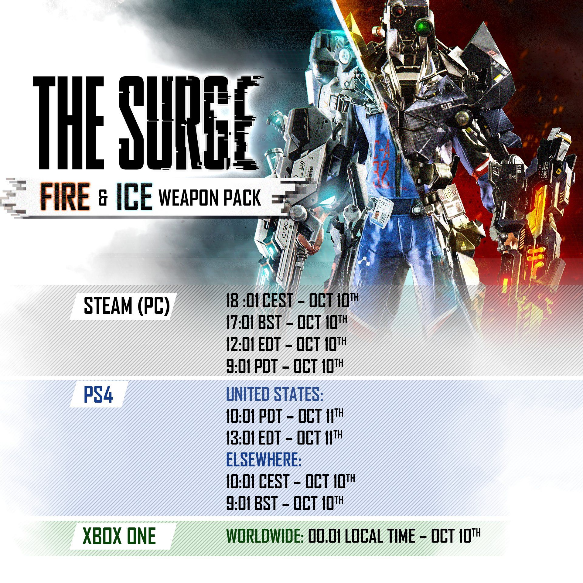 the-surge-fire-ice-weapon-pack-free-dlc-release-schedule