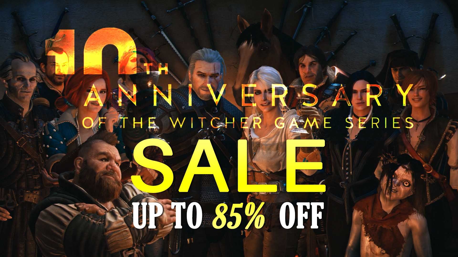 the witcher 10th anniversary celebration sale cd projekt red action rpg open world adventure playstation ps4 xbox one 360 pc steam gog
