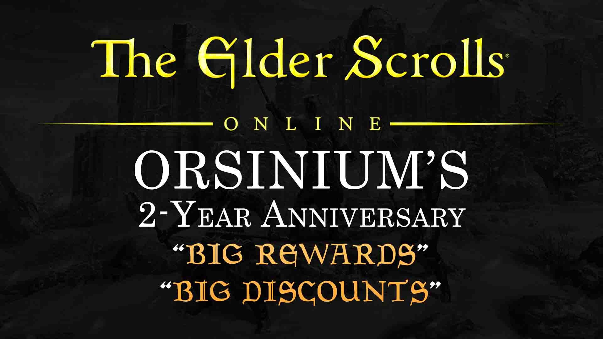 the elder scrolls online eso orsinium two year anniversary zenimax bethesda mmo rpg playstation 4 xbox one pc steam mac