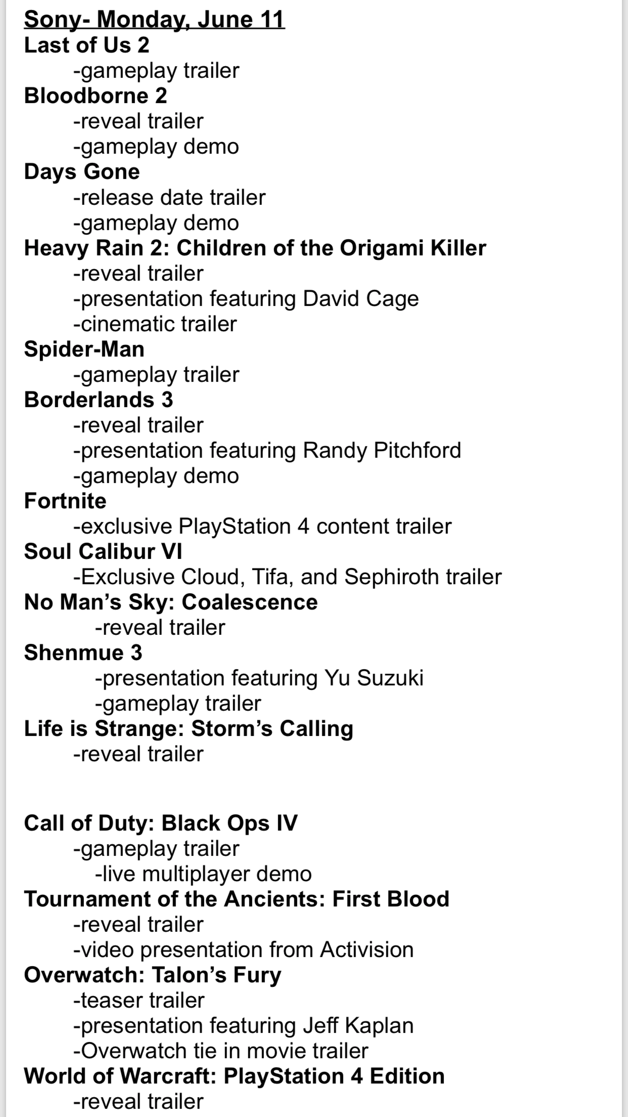 E3 2018 Press Conference Memo Leak 02