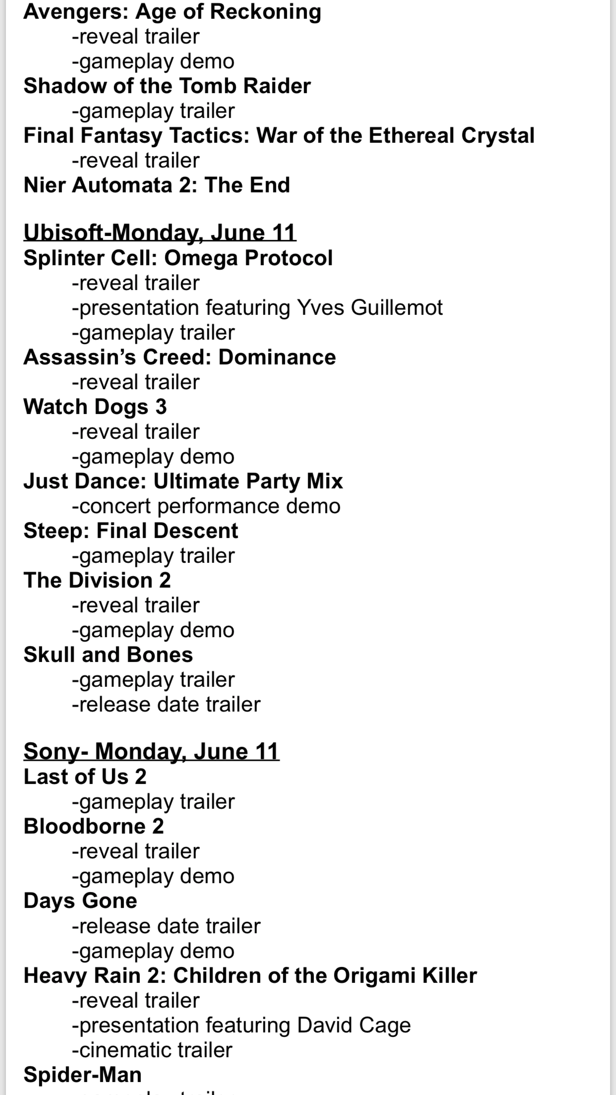 E3 2018 Press Conference Memo Leak 03