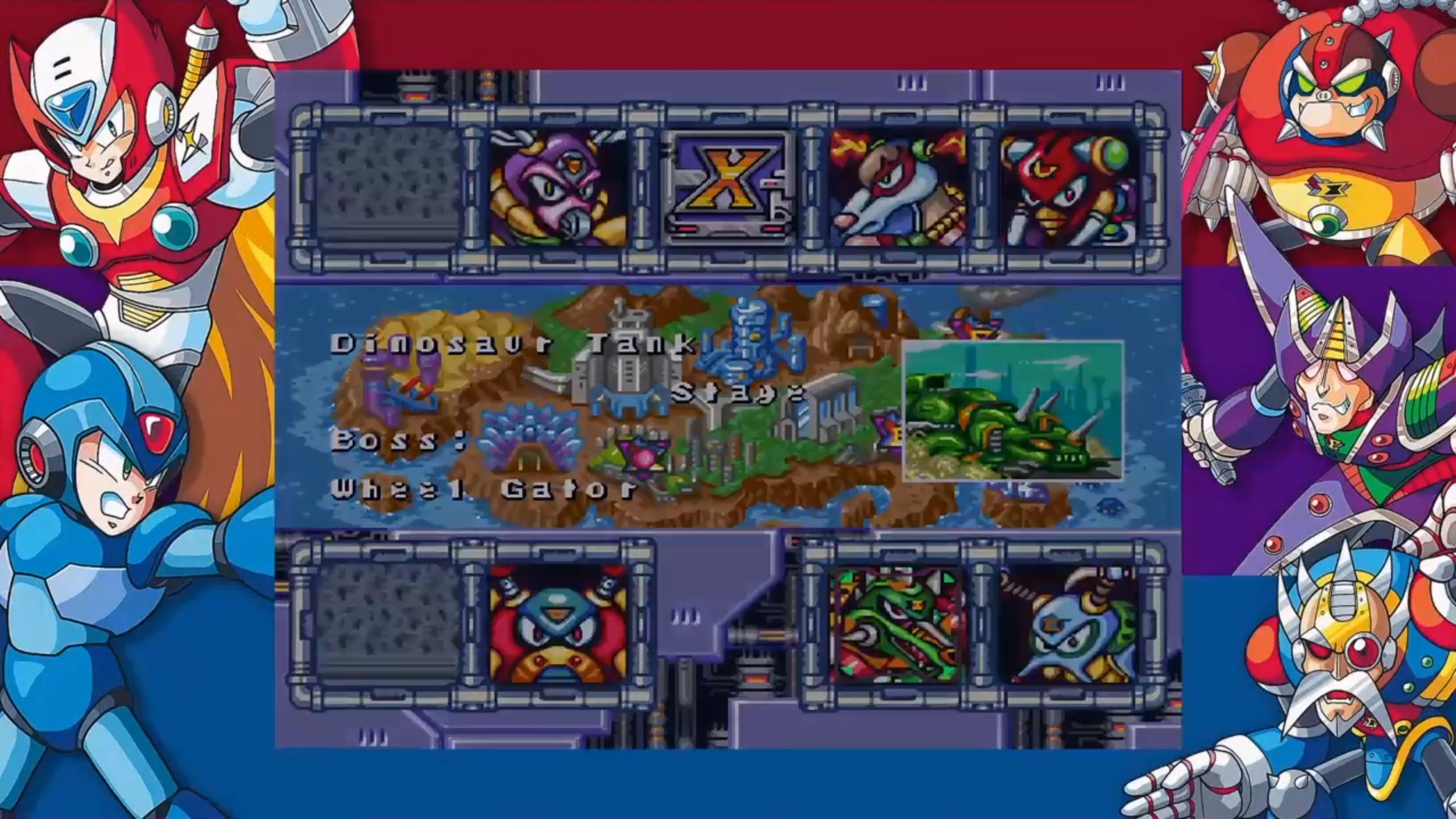 Mega Man X2: Dinosaur Tank Stage &amp; Wheel Gator