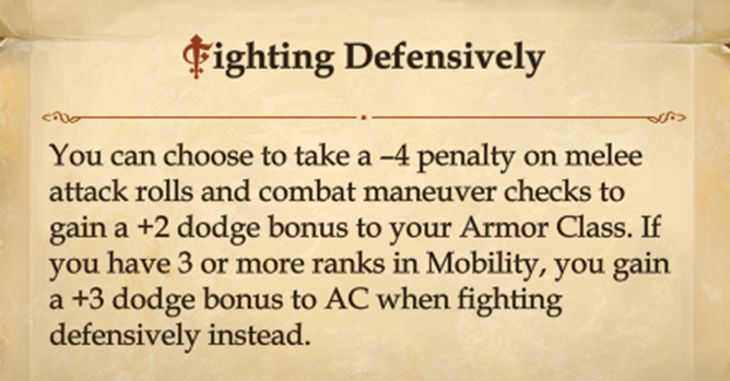 defensively