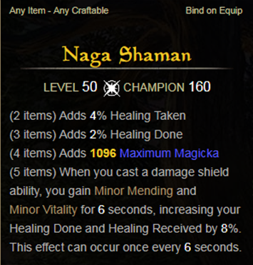 ESO Set Guide: Naga Shaman   Bilateral Blessings