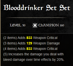 ESO Sets Guide: Blooddrinker   Weeping Wounds