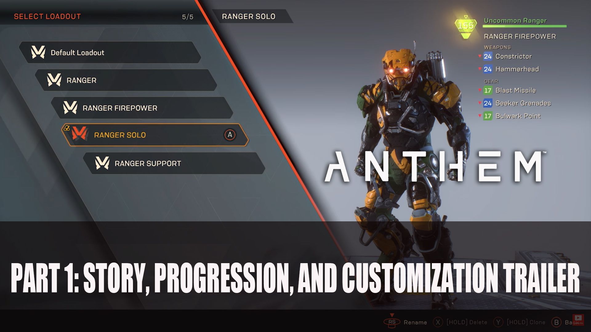 Anthem Part 1 Story, Progression, and Customization Trailer
