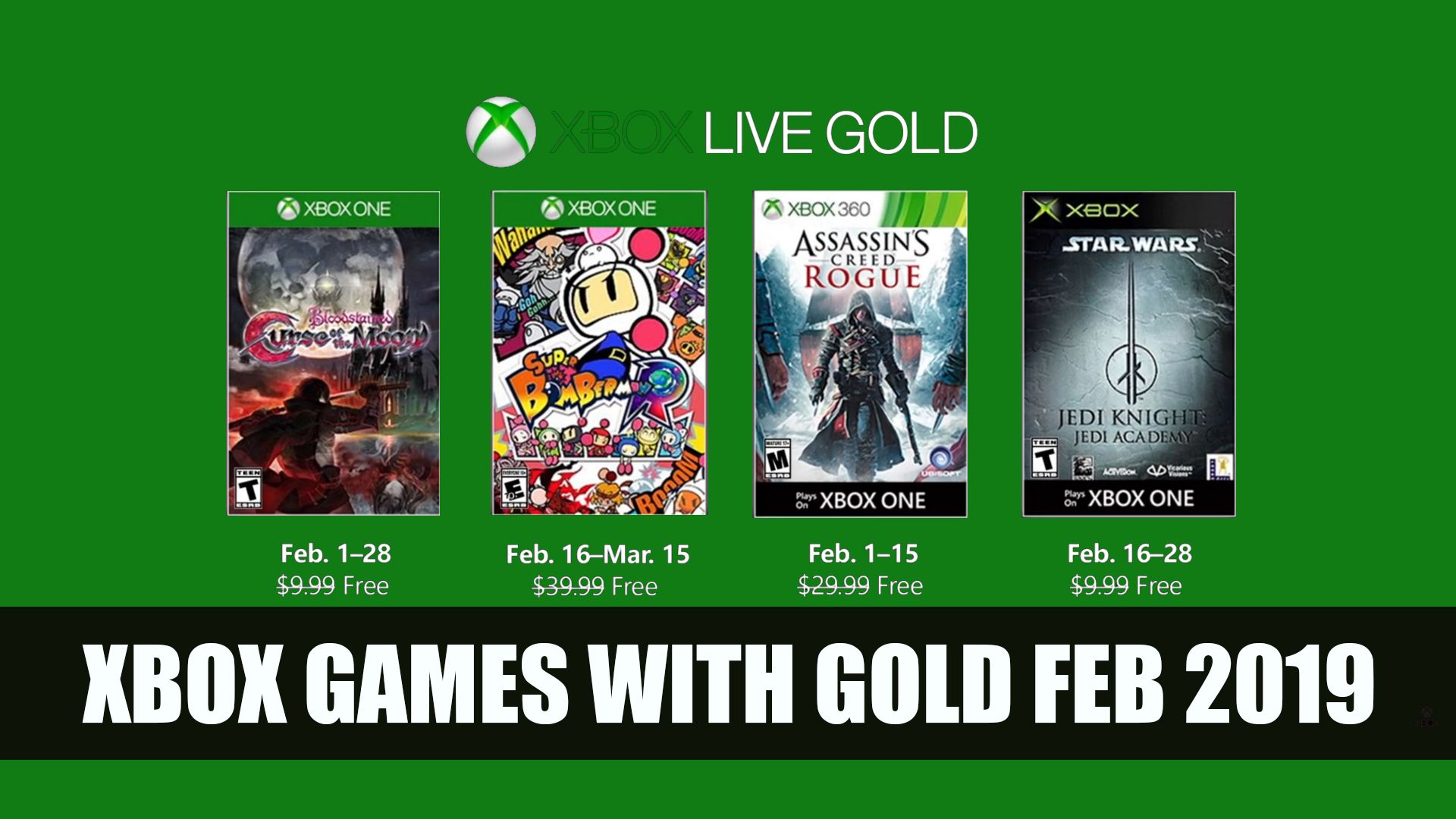 Xbox Games with Gold Feb 2019