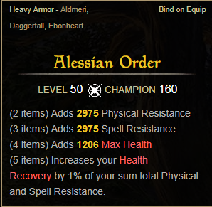 Alessian Order: ESO Set Guide   Healthy Resistance