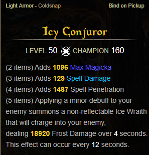 Icy Conjuror: ESO Sets Guide   Spectral Stalker