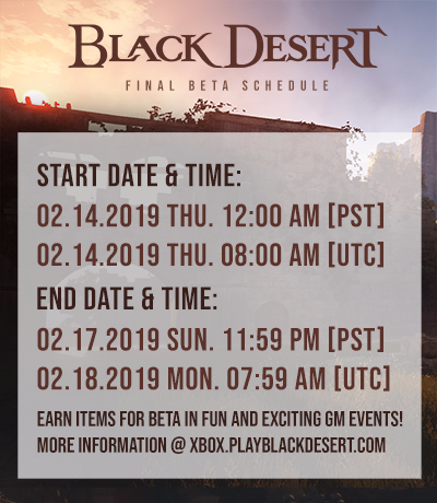 Black Desert Final Beta for Xbox One Starts February 14th