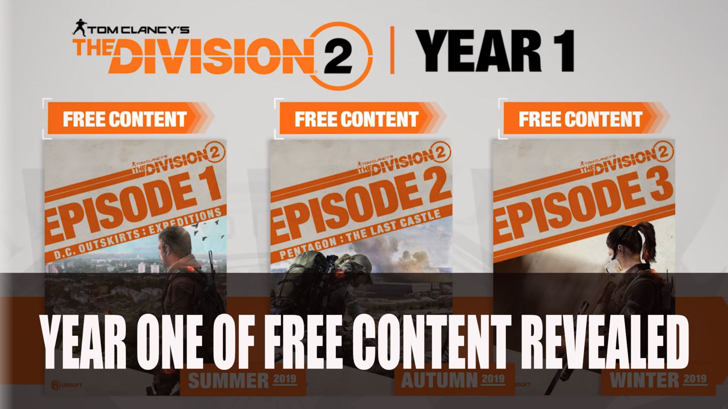 The Division 2 year one of free content revealed