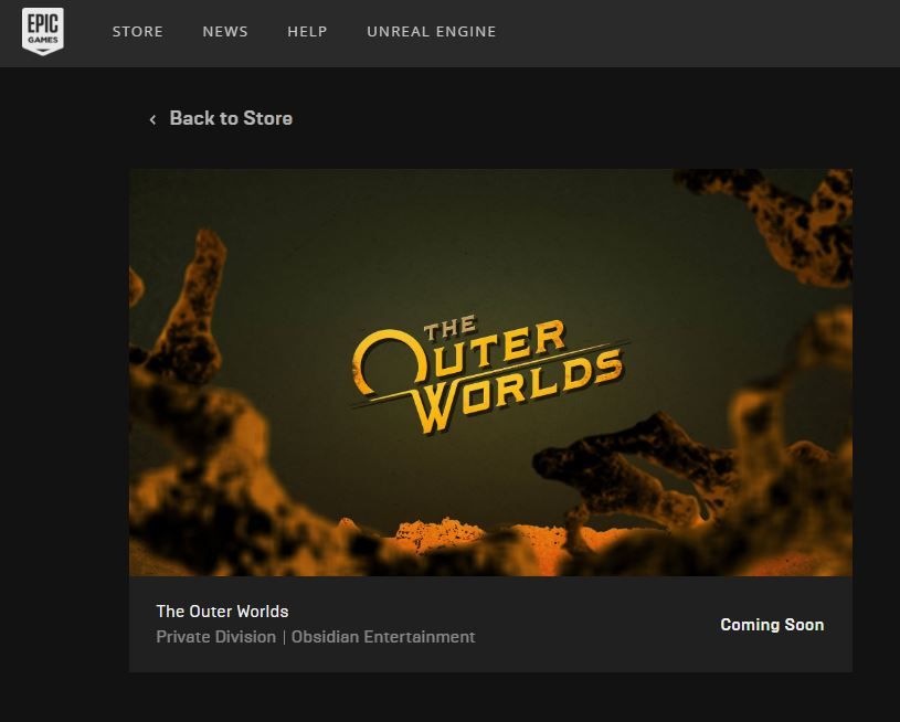 The Outer Worlds to Launch on Epic Games Store and Windows Store