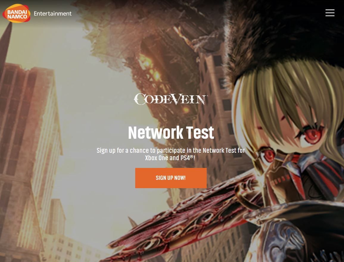 Code Vein Closed Network Test Announced