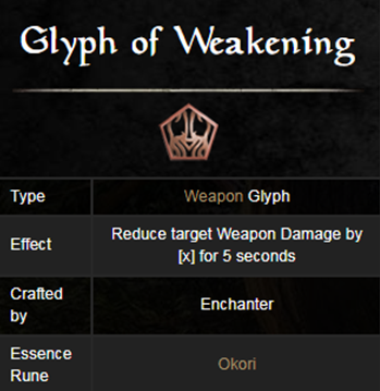 glyph of weakening