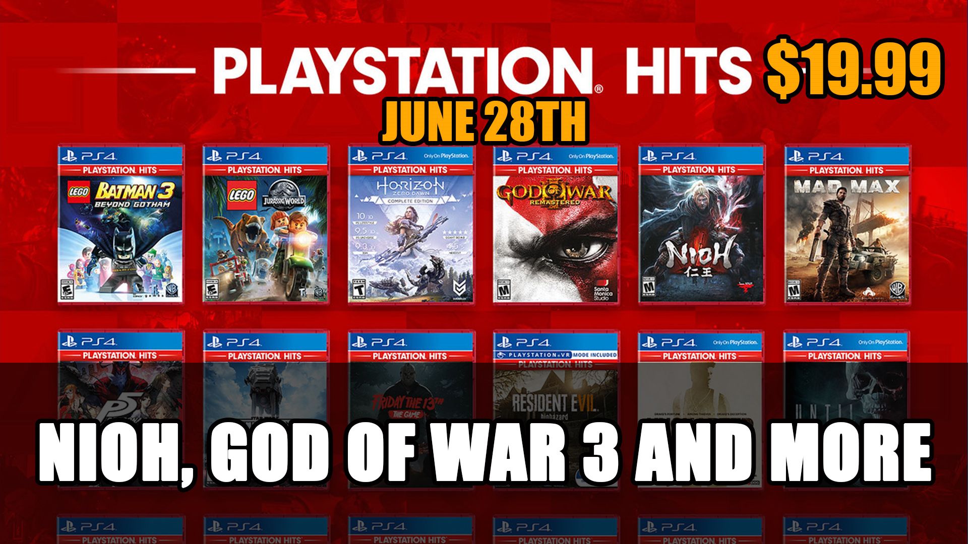 Playstation Hits additions nioh, god of war 3 and more