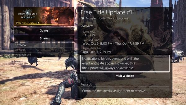 Monster Hunter World: Iceborne First Major Update Adds Volcanic Region