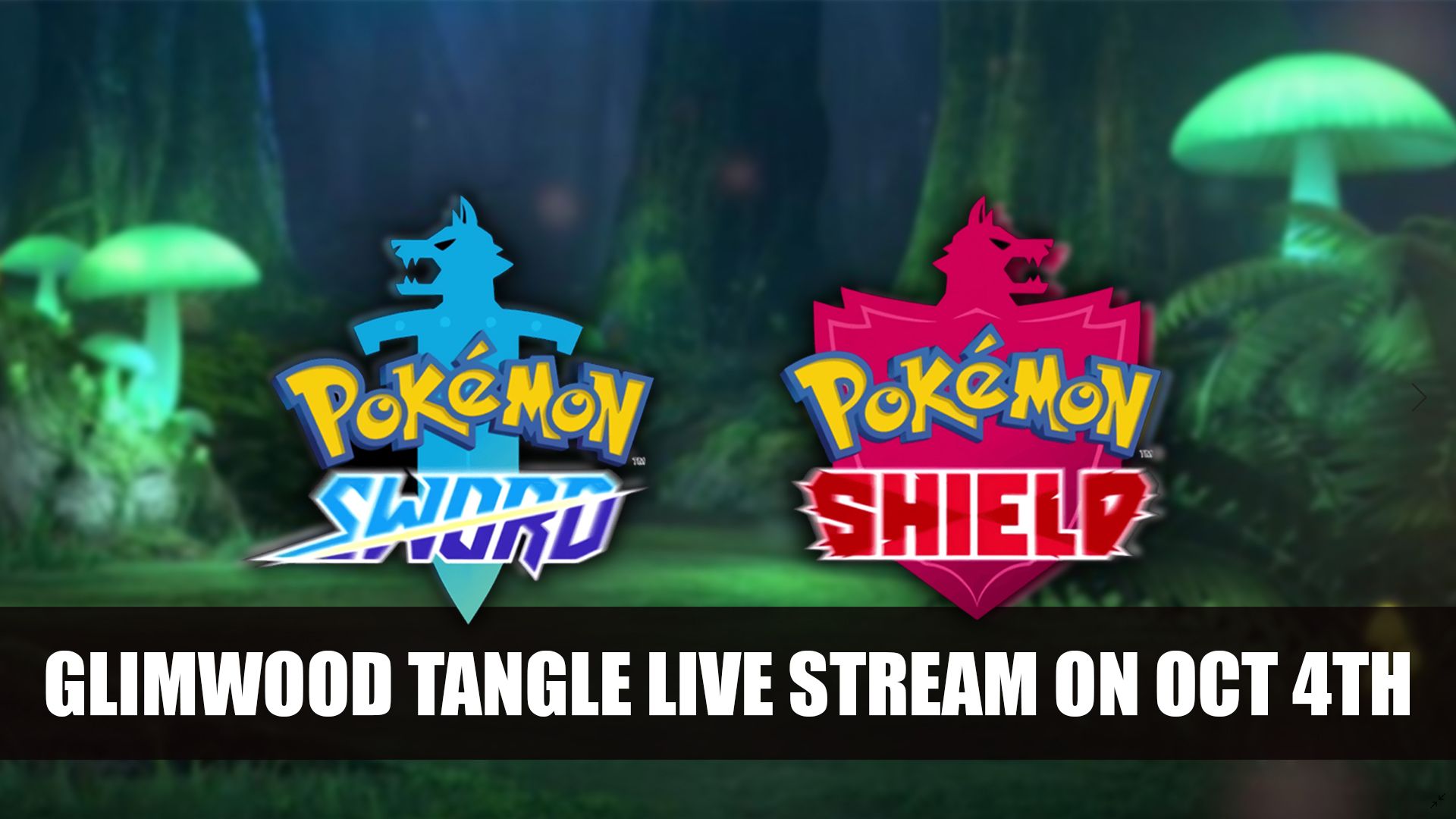 Pokemon Sword and Shield Glimwood Tangle Live Stream on oct 4th