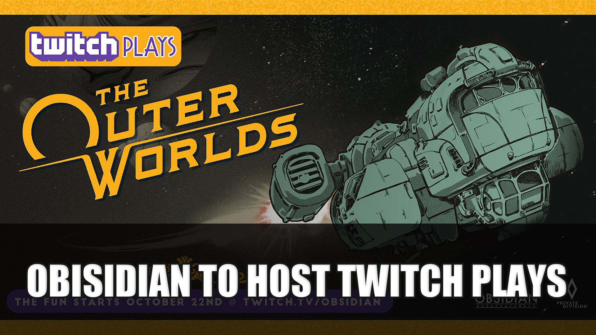 The Outer Worlds obisidian to host twitch plays