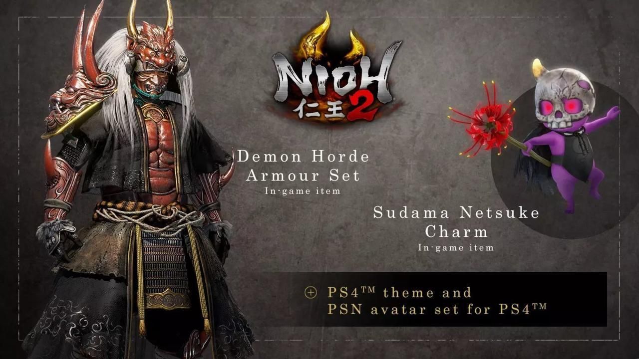 Nioh 2 Pre Order Bonuses