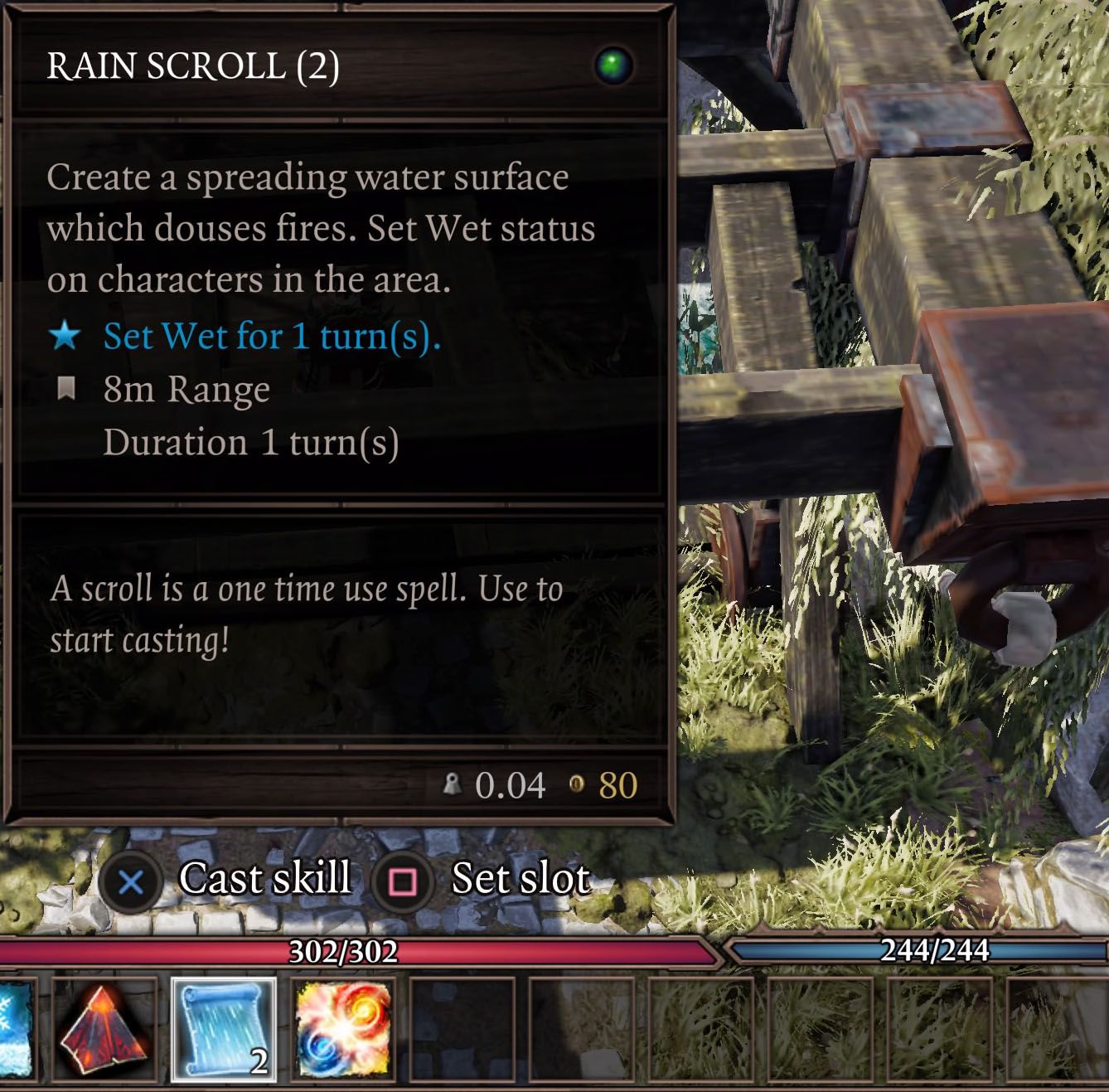 Rain Scrolls are not hard to make or find and they can really help out in more difficult fights.