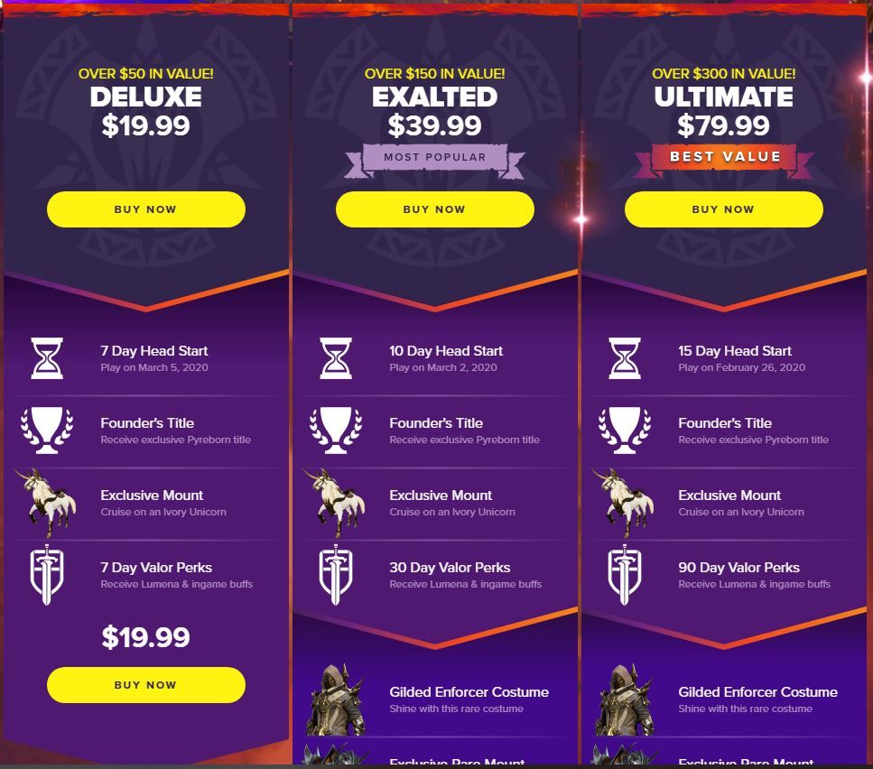 Bless Unleashed Founders Packs