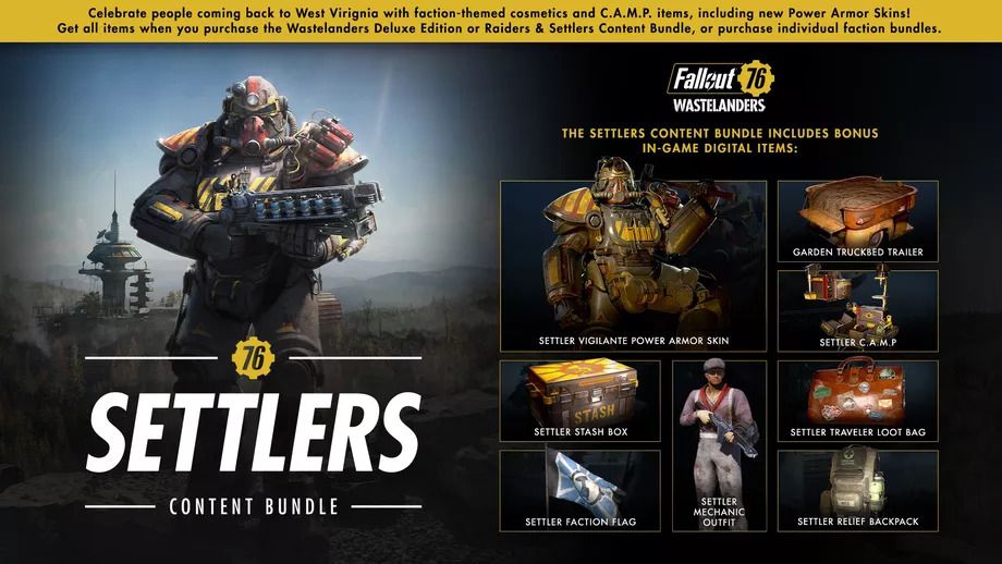 Fallout 76 Wastelanders Settler Content Bundle
