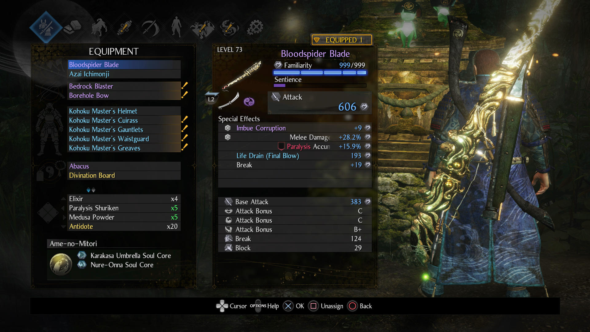 Nioh 2 Builds: Paralyzing Blade (Odachi)