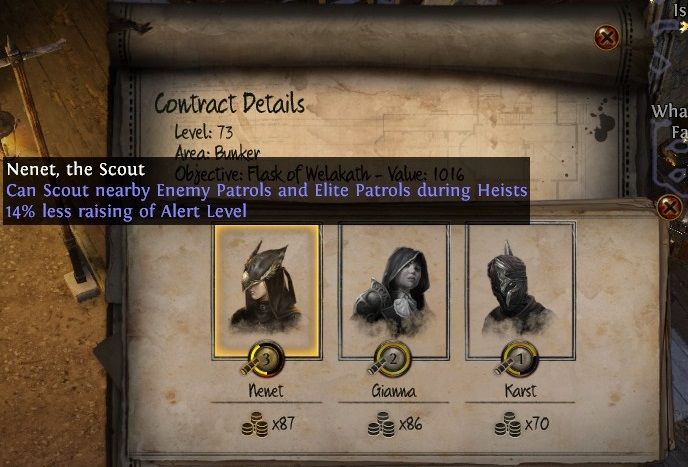 Gianna can&rsquo;t perform a contract, because her skill capped at level 2, and contract is level 3