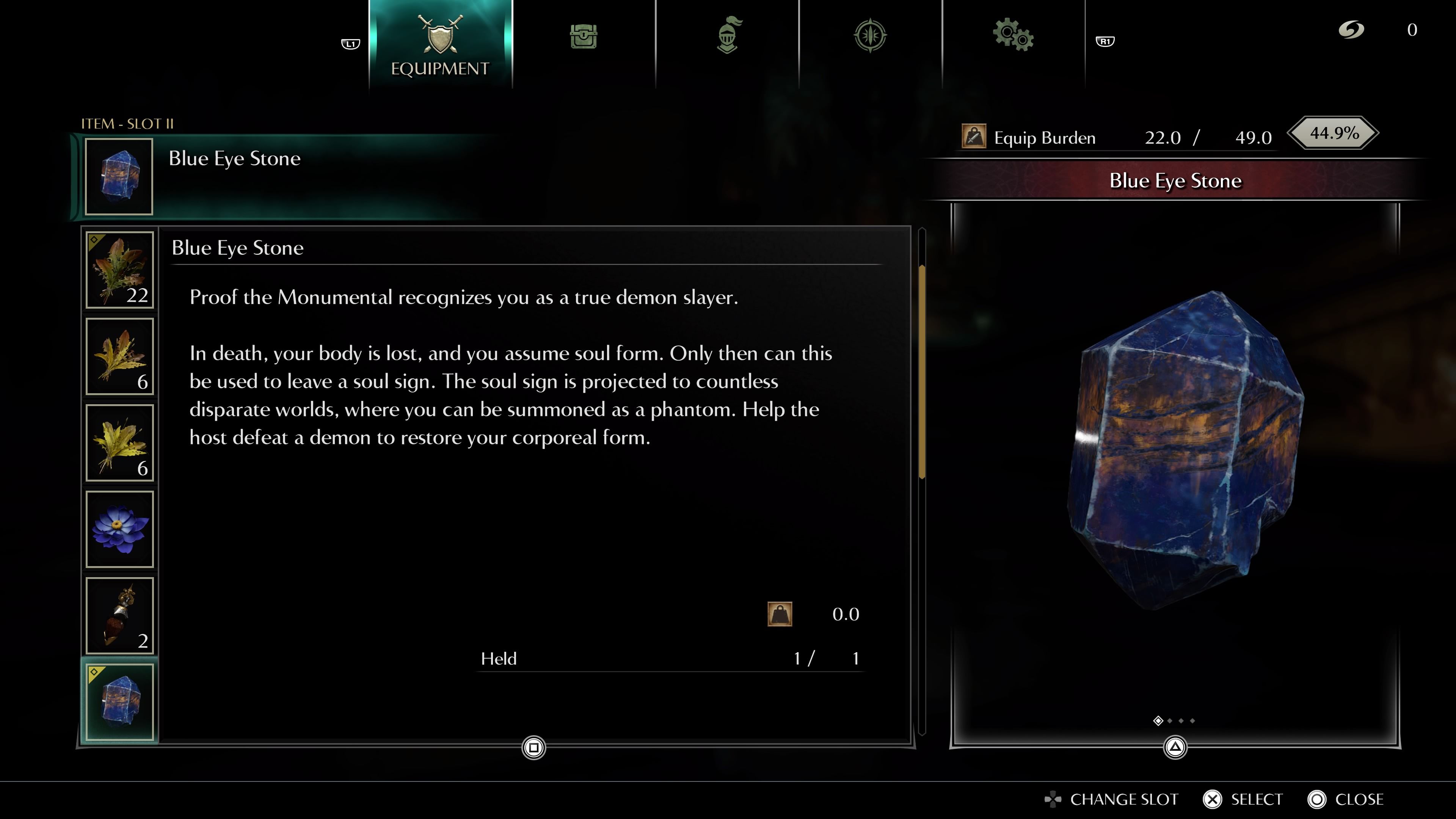 demons-souls-builds-coop-blue-sentinel-blue-eye-stone
