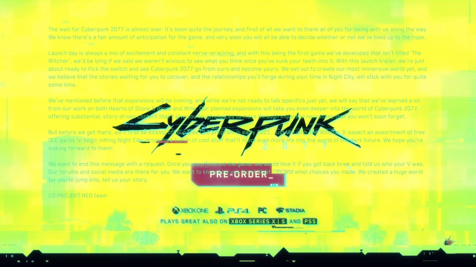 Cyberpunk 2077 Devs Tease Free DLC &amp; Story Driven Expansions in Secret Trailer Message