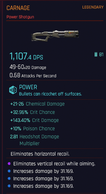 Cyberpunk 2077 Builds: Maximum Carnage (Shotgun) Character Guide Weapons Perks