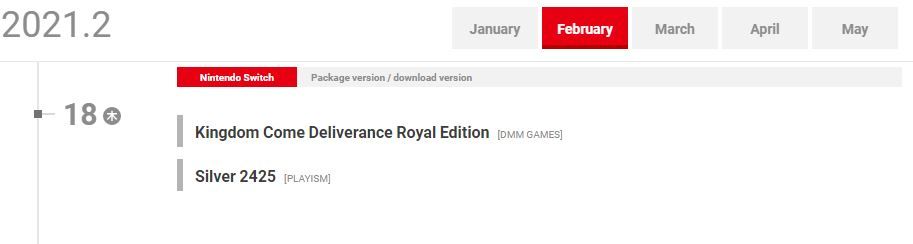 Kingdom Come Deliverance Royal Edition Listed for Nintendo Switch Japan
