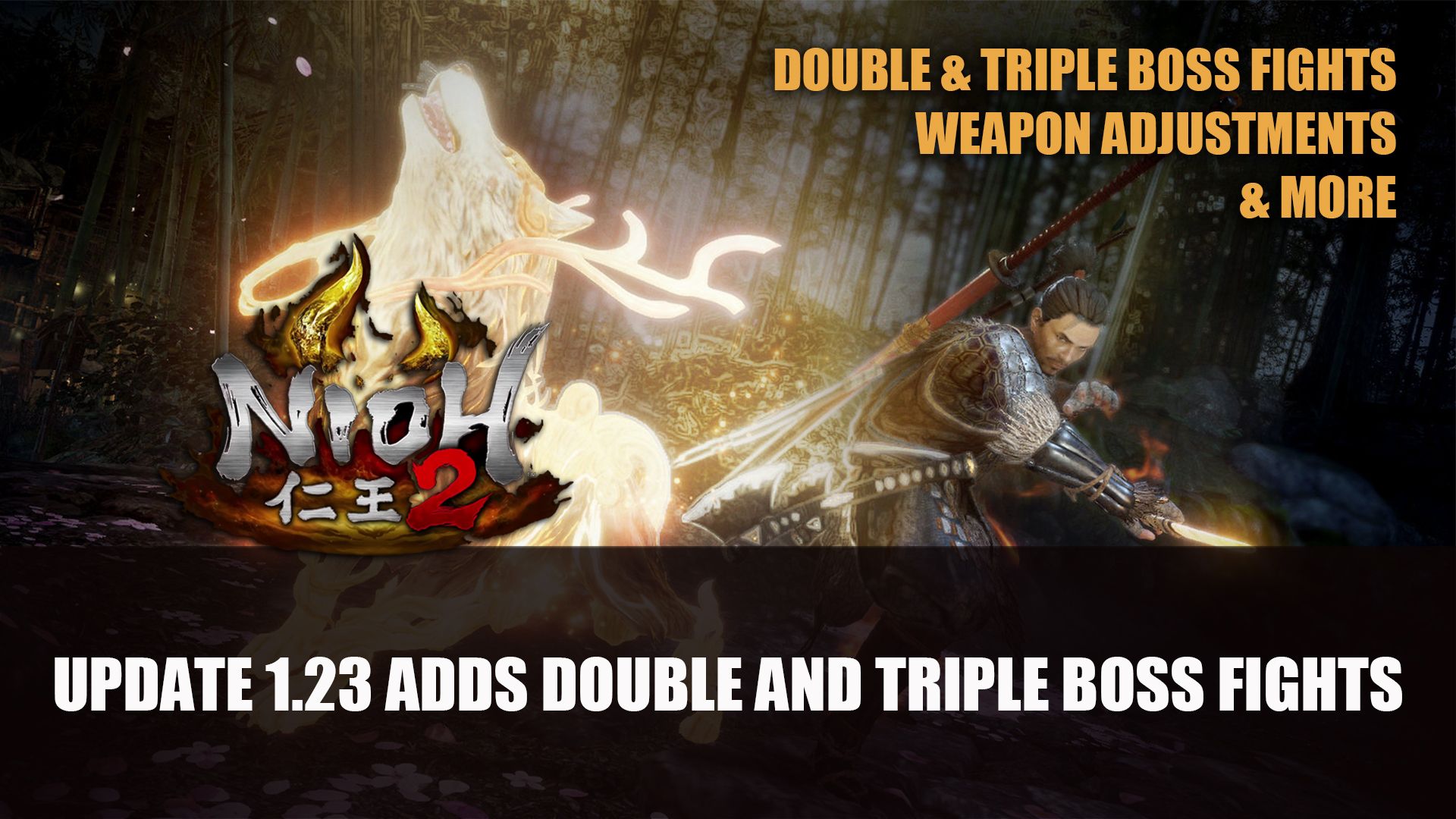 Nioh 2 Update 1.23 Adds Double and Triple Boss Fights