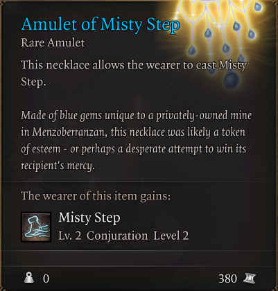 Amulet of Misty Step