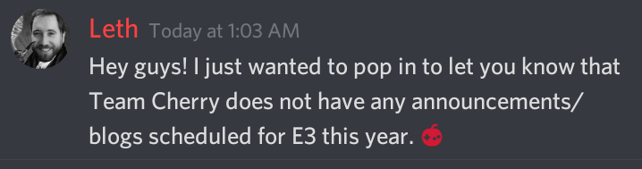 Hollow Knight: Silksong will not be at E3 2021