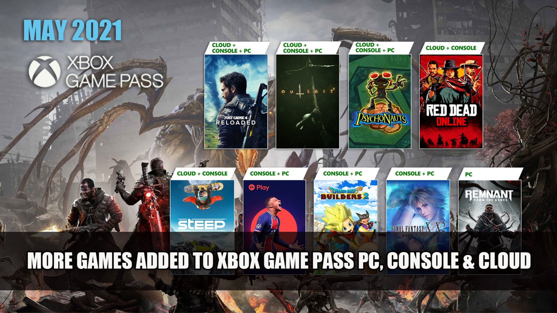 More Games added to Xbox Game Pass PC, Console &amp; Cloud may 2021
