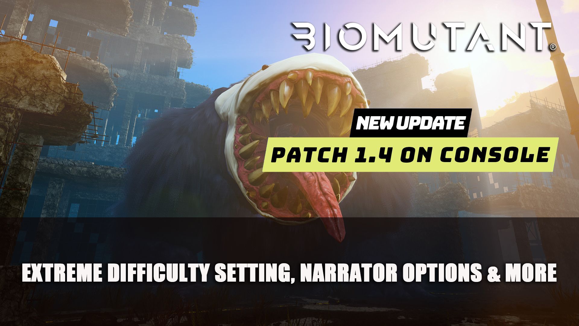 BioMutant Patch 1.4 on Console Extreme Difficulty Setting, Narrator Options &amp; More