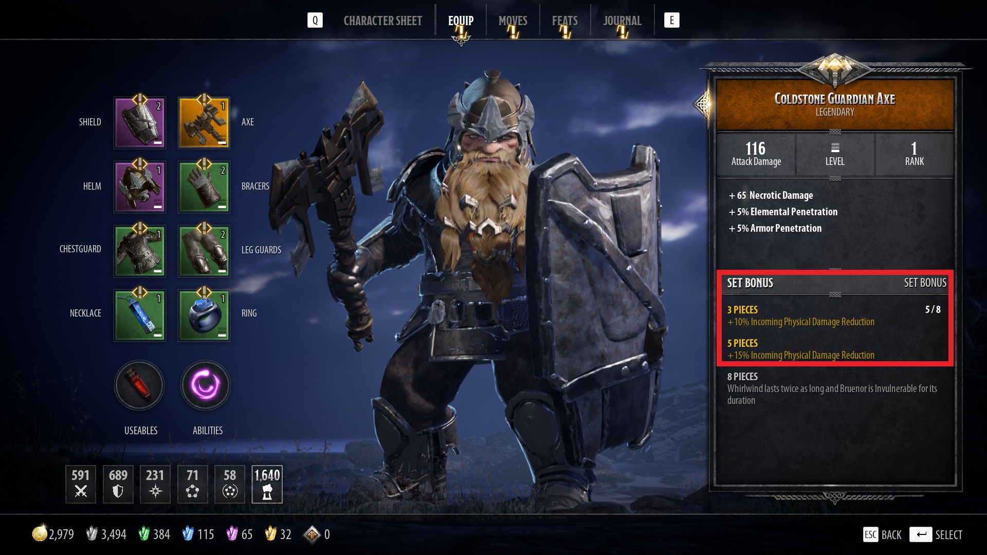 Bruenor Build Guide: DnD Dark Alliance Coldstone Guardian Set
