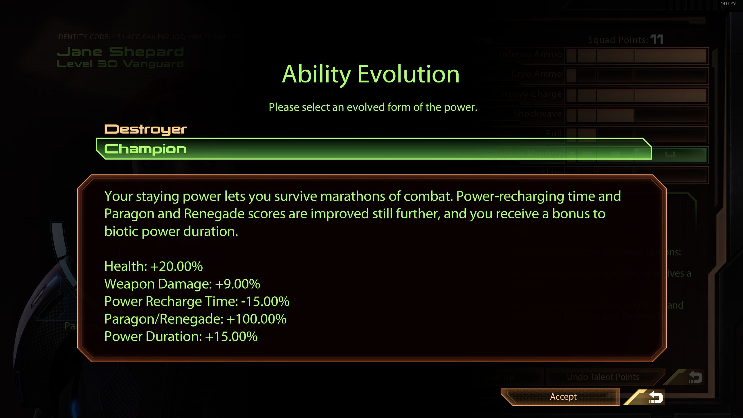 Mass Effect 2 Champion Specialization (Vanguard)