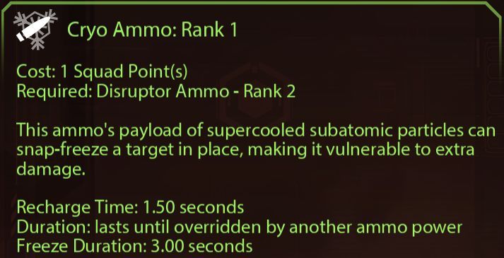 Mass Effect 2 Cryo Ammo Rank 1