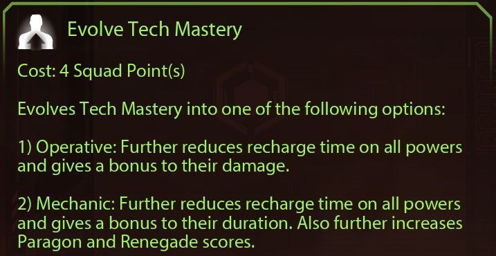 Mass Effect 2 Tech Mastery Evolutions