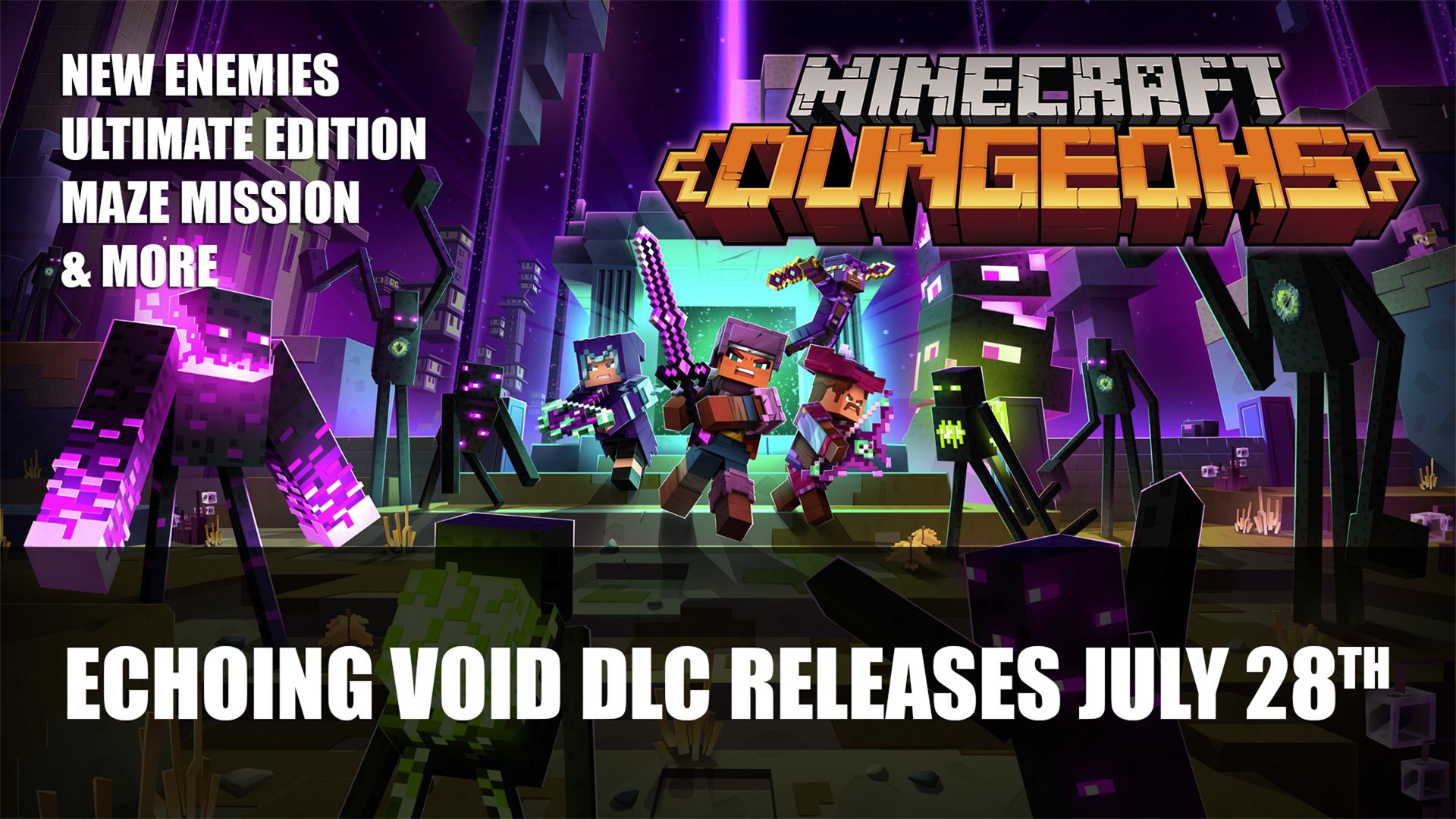 Minecraft Dungeons Echoing Void DLC releases July 28th