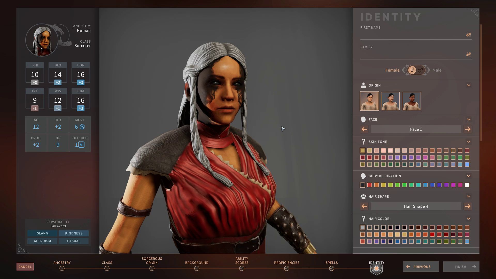 Solasta Sorcerer Facial Marking Customization