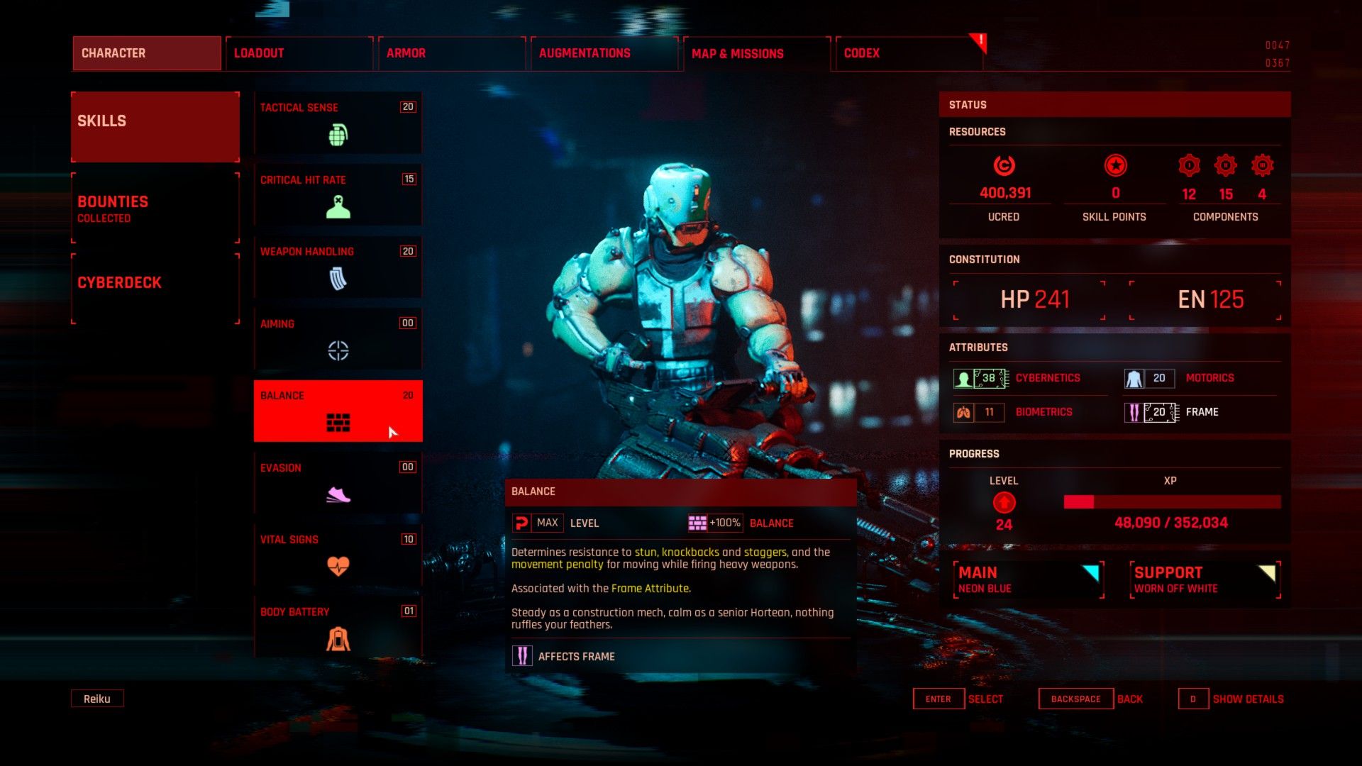 Terminator Tank Character Creation (Skills and Attributes) Balance