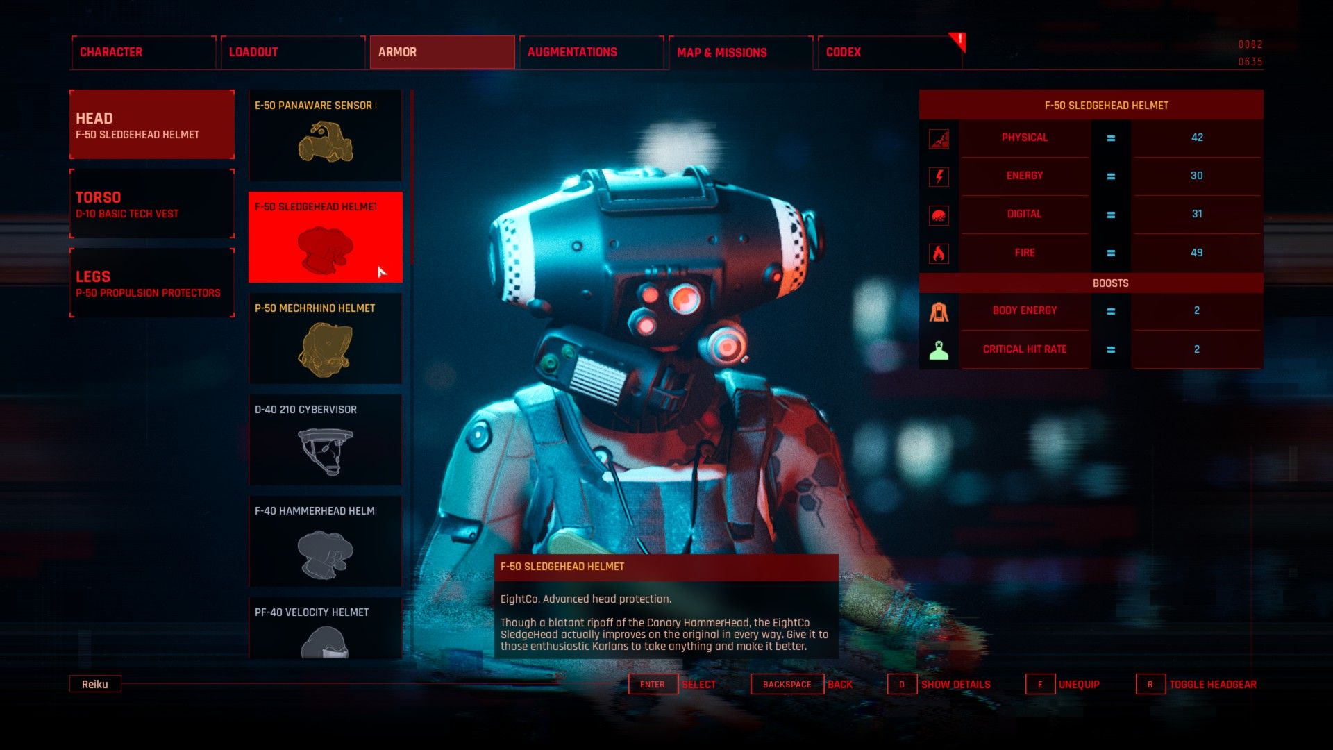 The Ascent Build Guide Armor Selection (F-50 Sledgehead Helmet Headgear)