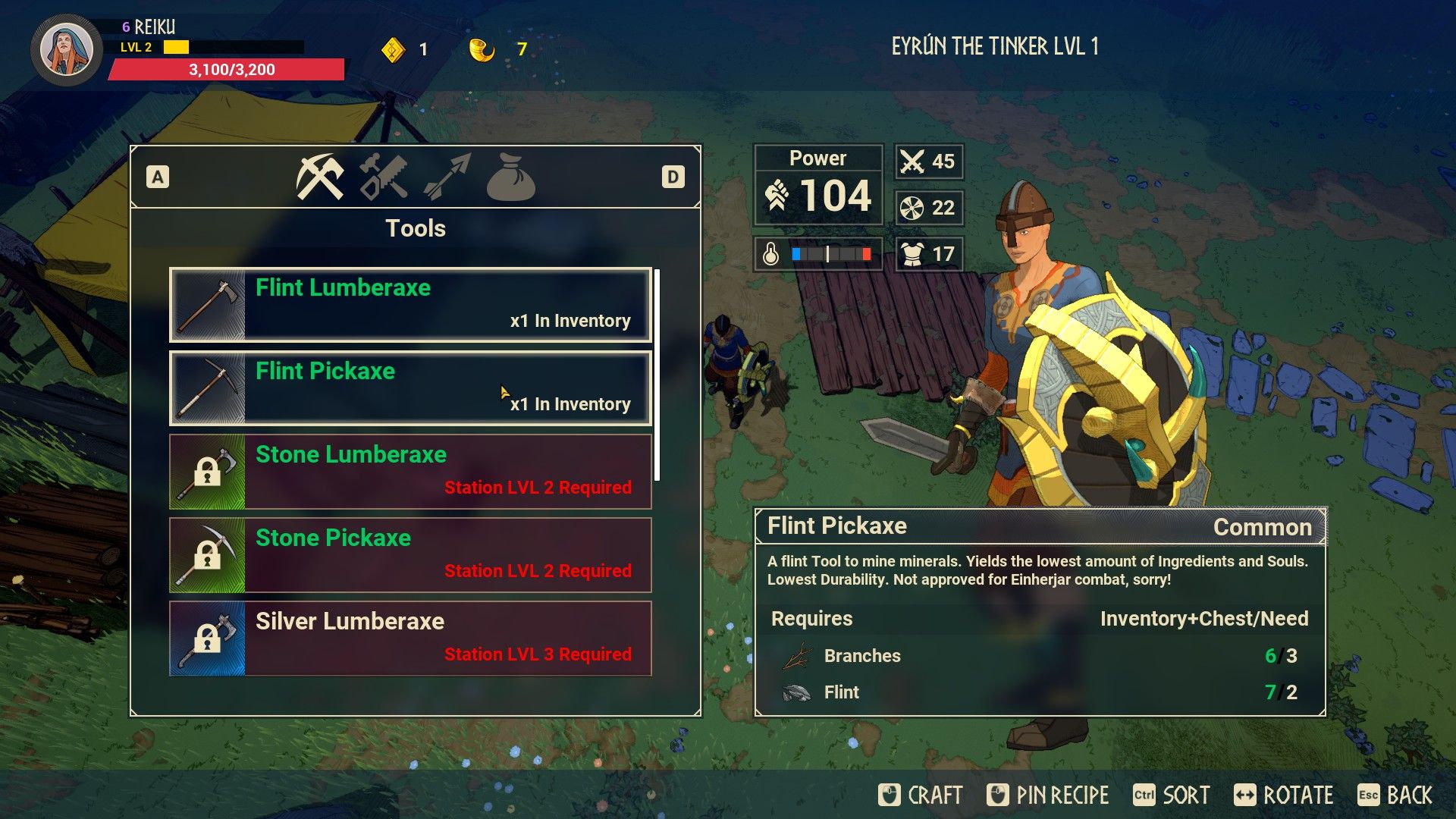 Tribes of Midgard Review Impressions Gameplay and Combat (Crafting)