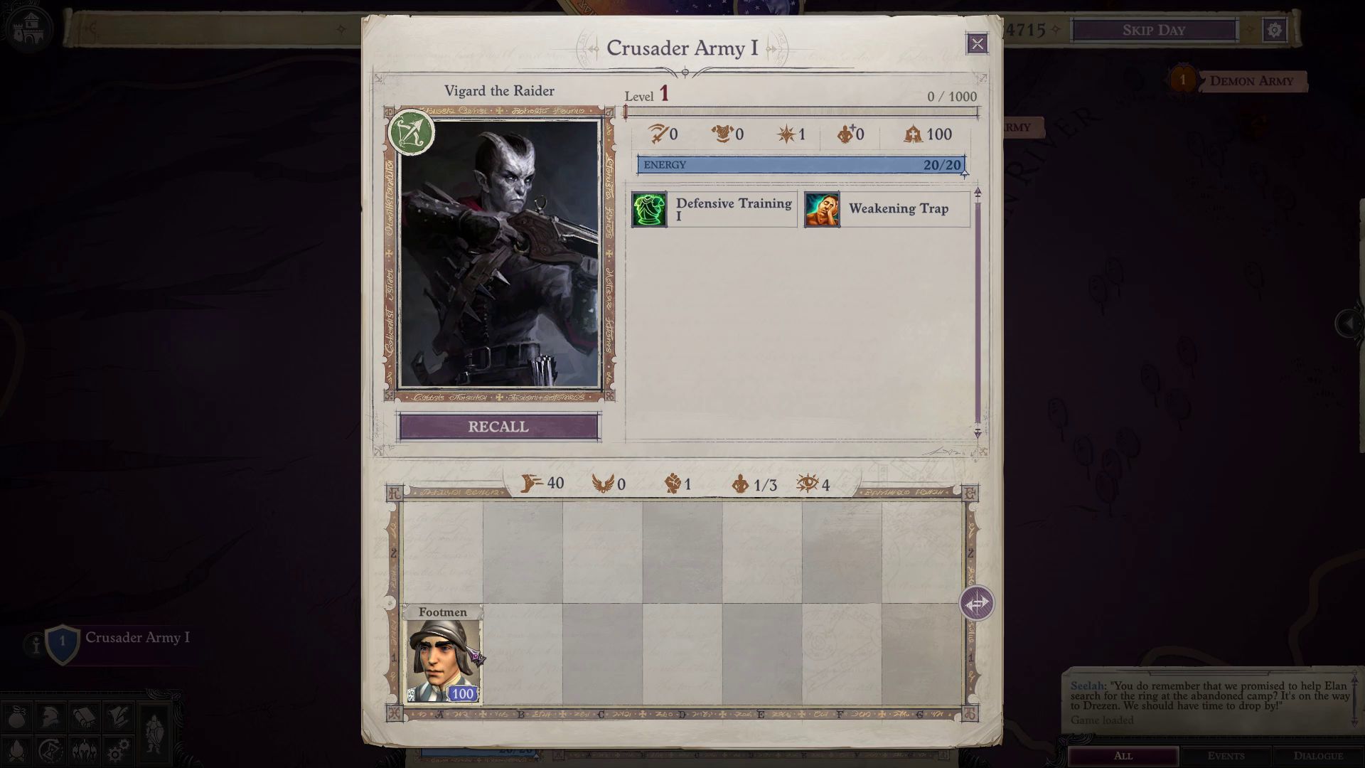 Pathfinder WotR Crusader Army Management with General
